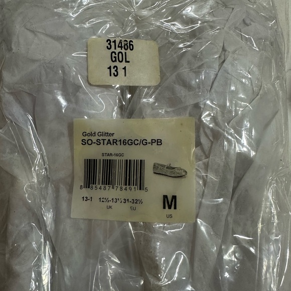 NWT Chasing Fireflies Girls Gold Sparkling Shoes size medium 13-1 - Picture 4 of 5